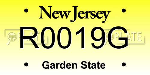 R0019G New Jersey License Plate