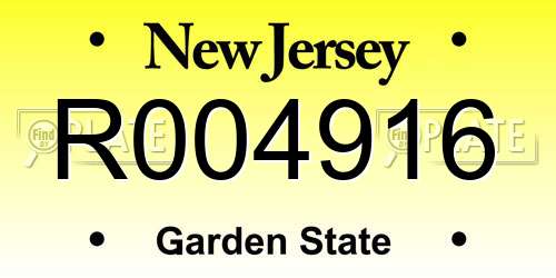 R004916 New Jersey License Plate