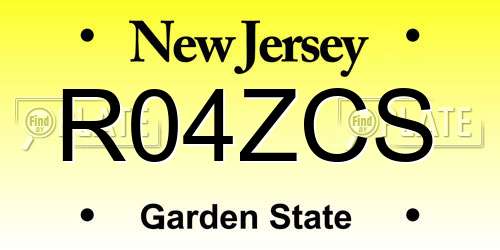 R04ZCS New Jersey License Plate