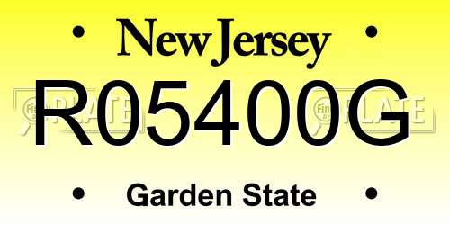 R05400G New Jersey License Plate