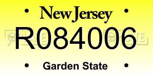 R084006 New Jersey License Plate