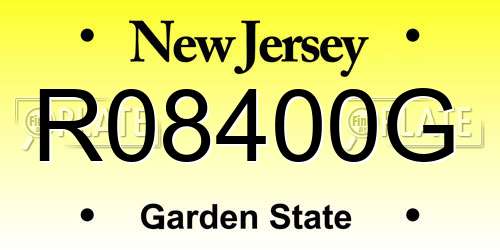 R08400G New Jersey License Plate