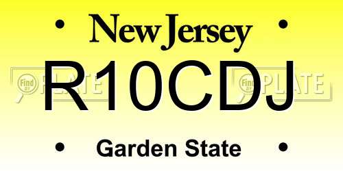 R10CDJ New Jersey License Plate