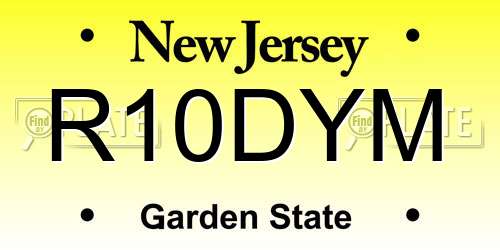R10DYM New Jersey License Plate