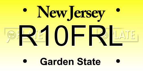R10FRL New Jersey License Plate