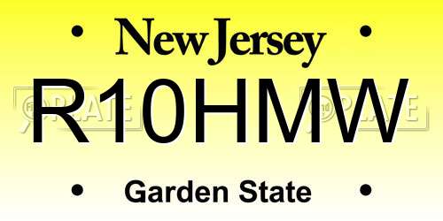 R10HMW New Jersey License Plate