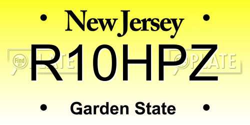 R10HPZ New Jersey License Plate
