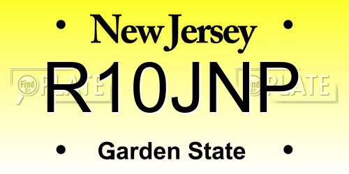 R10JNP New Jersey License Plate