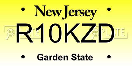 R10KZD New Jersey License Plate