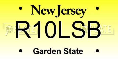 R10LSB New Jersey License Plate