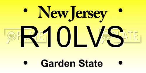 R10LVS New Jersey License Plate