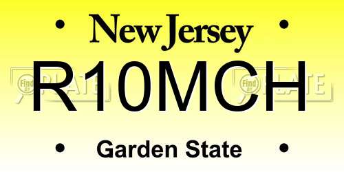 R10MCH New Jersey License Plate