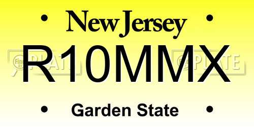 R10MMX New Jersey License Plate