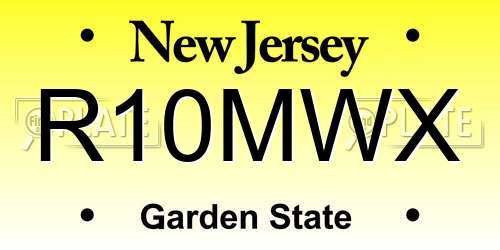 R10MWX New Jersey License Plate