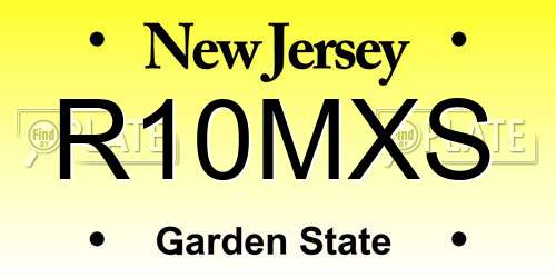 R10MXS New Jersey License Plate