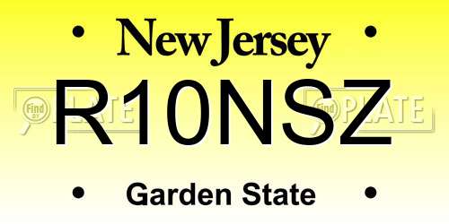 R10NSZ New Jersey License Plate