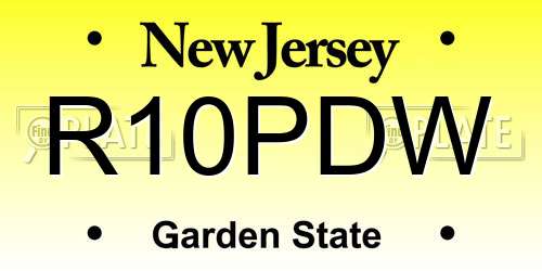 R10PDW New Jersey License Plate