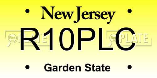 R10PLC New Jersey License Plate