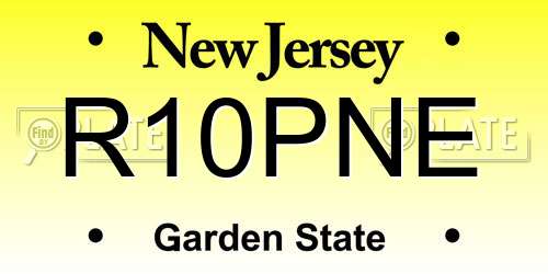 R10PNE New Jersey License Plate