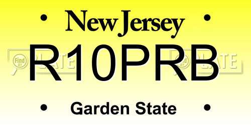 R10PRB New Jersey License Plate