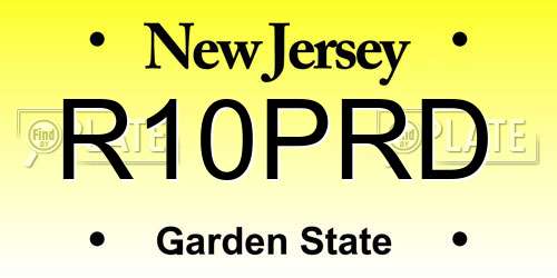 R10PRD New Jersey License Plate