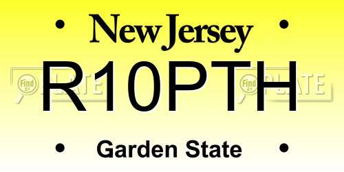 R10PTH New Jersey License Plate