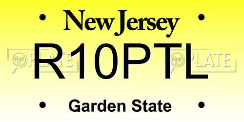 R10PTL New Jersey License Plate