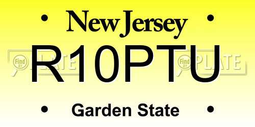 R10PTU New Jersey License Plate