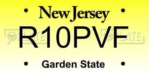 R10PVF New Jersey License Plate