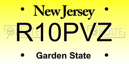 R10PVZ New Jersey License Plate