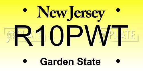 R10PWT New Jersey License Plate