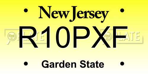 R10PXF New Jersey License Plate