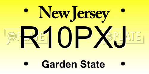 R10PXJ New Jersey License Plate