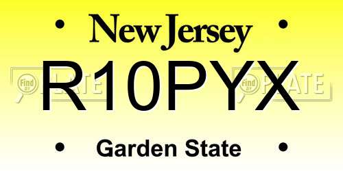 R10PYX New Jersey License Plate
