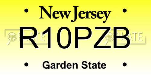 R10PZB New Jersey License Plate