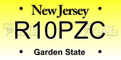 R10PZC New Jersey License Plate