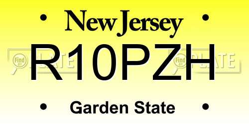 R10PZH New Jersey License Plate