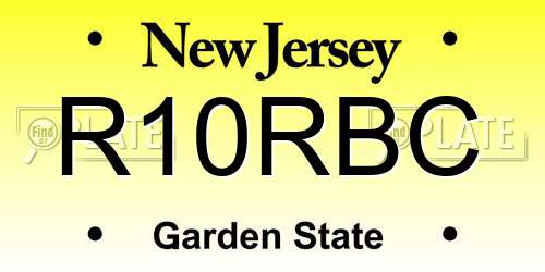 R10RBC New Jersey License Plate
