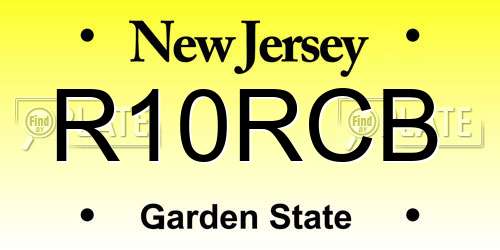 R10RCB New Jersey License Plate