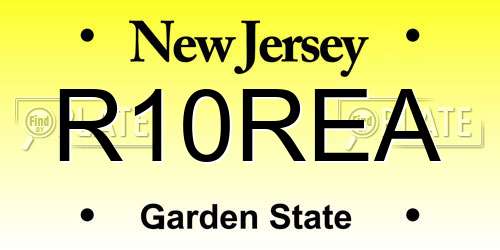 R10REA New Jersey License Plate