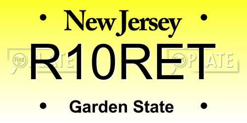 R10RET New Jersey License Plate