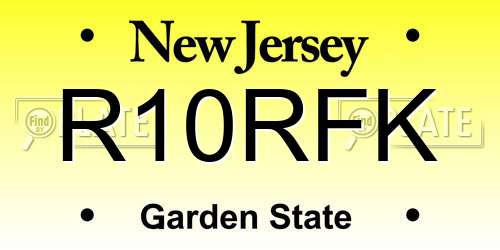 R10RFK New Jersey License Plate
