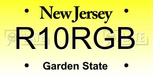 R10RGB New Jersey License Plate