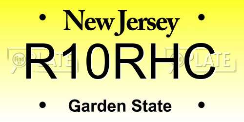 R10RHC New Jersey License Plate