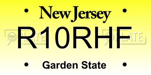R10RHF New Jersey License Plate