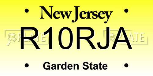 R10RJA New Jersey License Plate