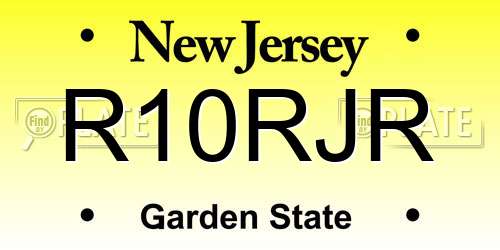 R10RJR New Jersey License Plate