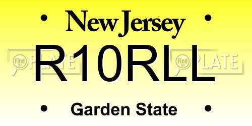 R10RLL New Jersey License Plate