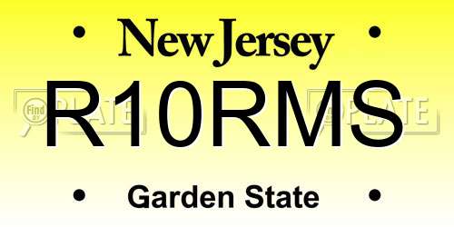 R10RMS New Jersey License Plate