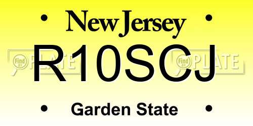R10SCJ New Jersey License Plate